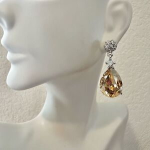 Carucci rhinestone teardrop earrings